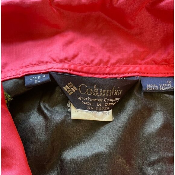 Vintage Columbia Women XL Anorak Jacket Pullover Windbreaker Neon Colorblock 90s - Picture 9 of 10